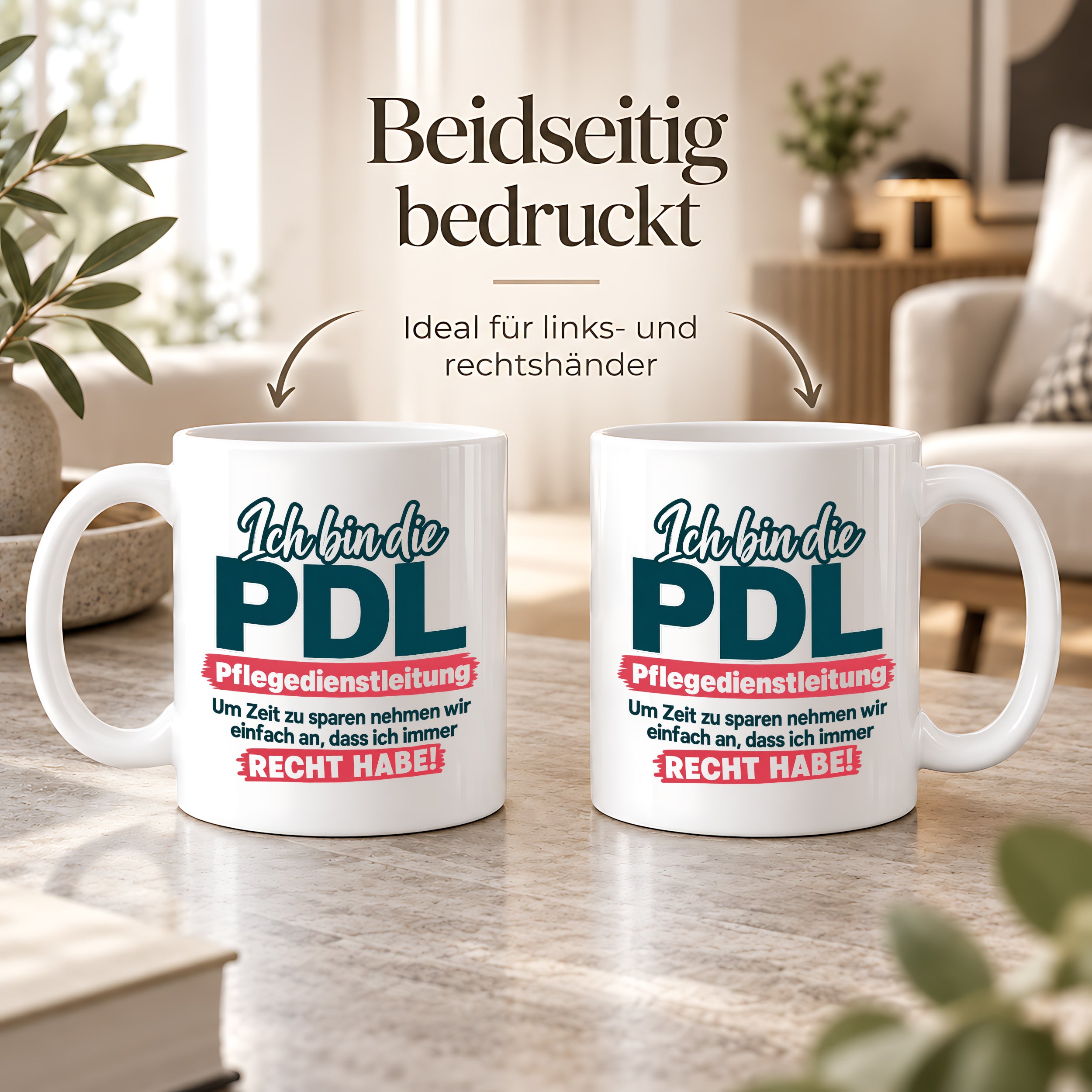 PDL Tasse Pflegedienstleitung Geschenk 330 ml Lustiger Spruch Keramiktasse Pflege Leitung Geburtstag Weihnachten Kollegin