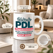 PDL Tasse Pflegedienstleitung Geschenk 330 ml Lustiger Spruch Keramiktasse Pflege Leitung Geburtstag Weihnachten Kollegin