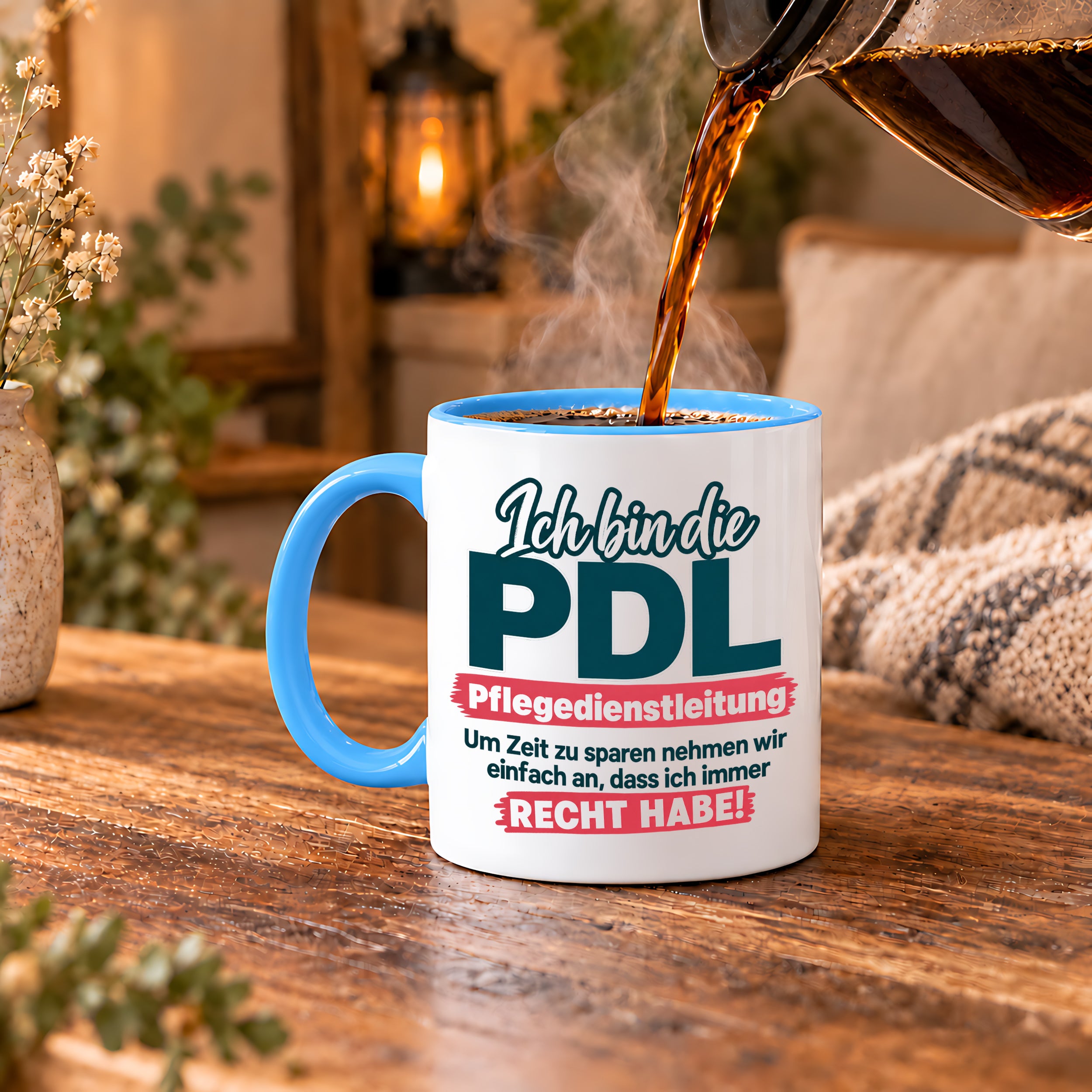 PDL Tasse Pflegedienstleitung Geschenk 330 ml Lustiger Spruch Keramiktasse Pflege Leitung Geburtstag Weihnachten Kollegin