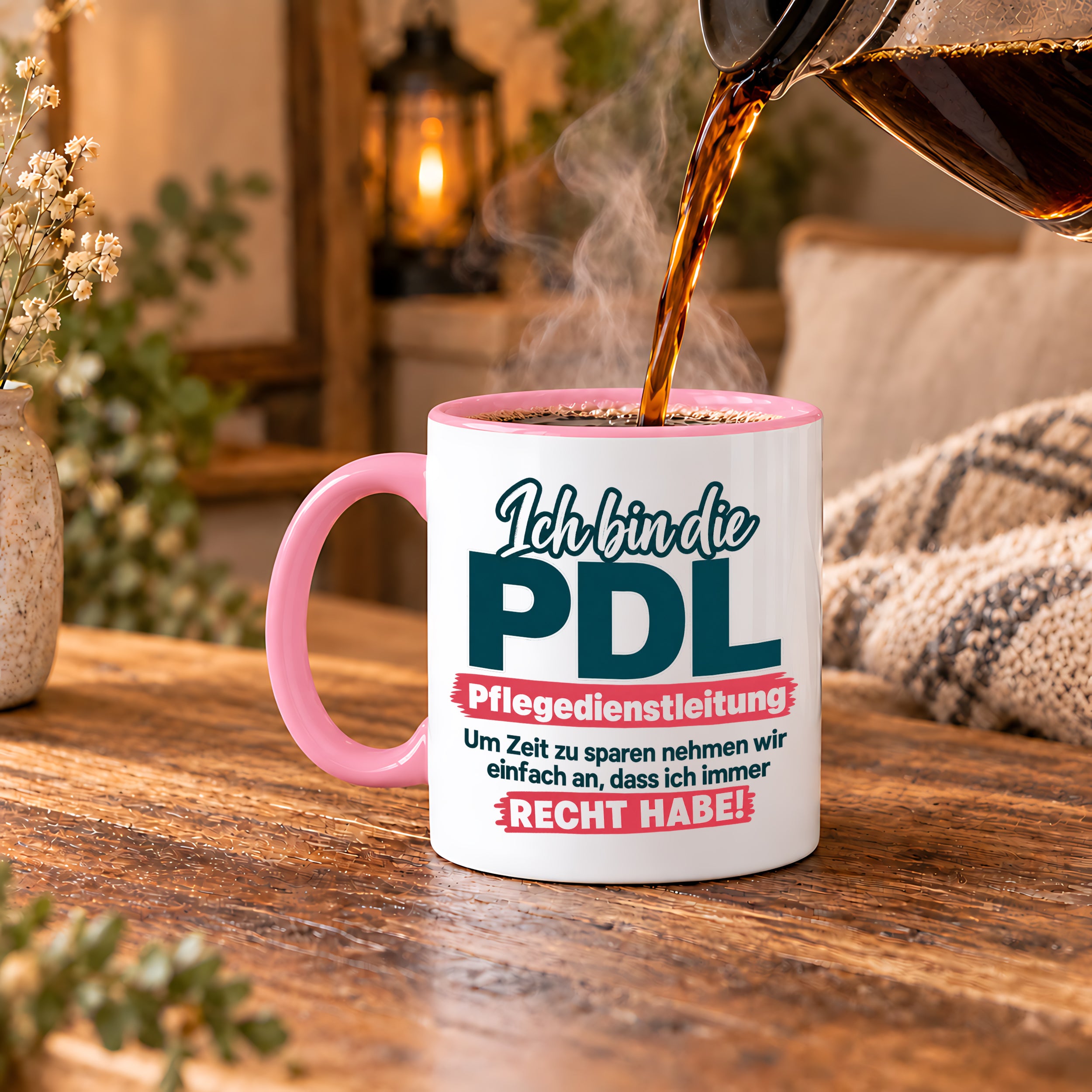 PDL Tasse Pflegedienstleitung Geschenk 330 ml Lustiger Spruch Keramiktasse Pflege Leitung Geburtstag Weihnachten Kollegin