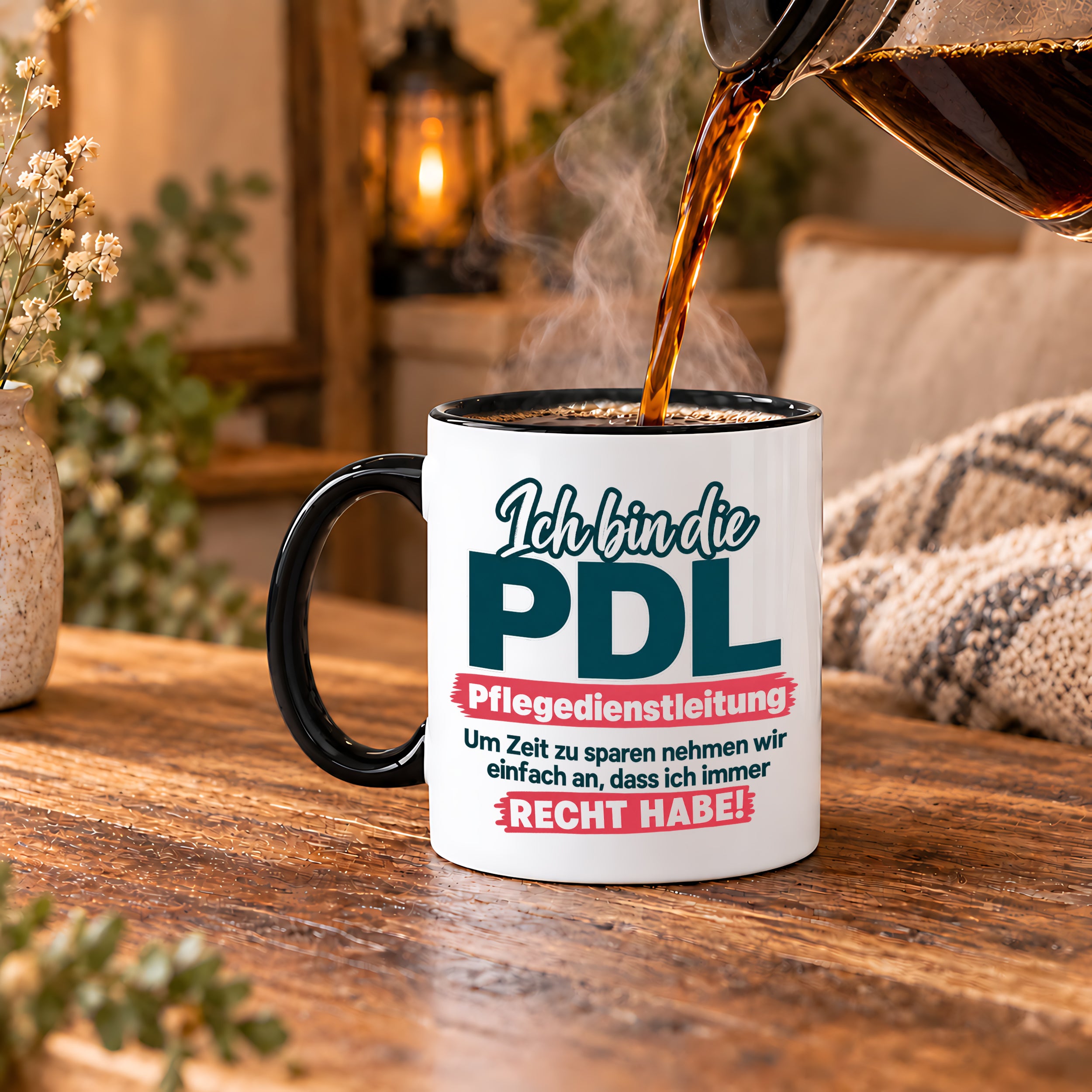 PDL Tasse Pflegedienstleitung Geschenk 330 ml Lustiger Spruch Keramiktasse Pflege Leitung Geburtstag Weihnachten Kollegin