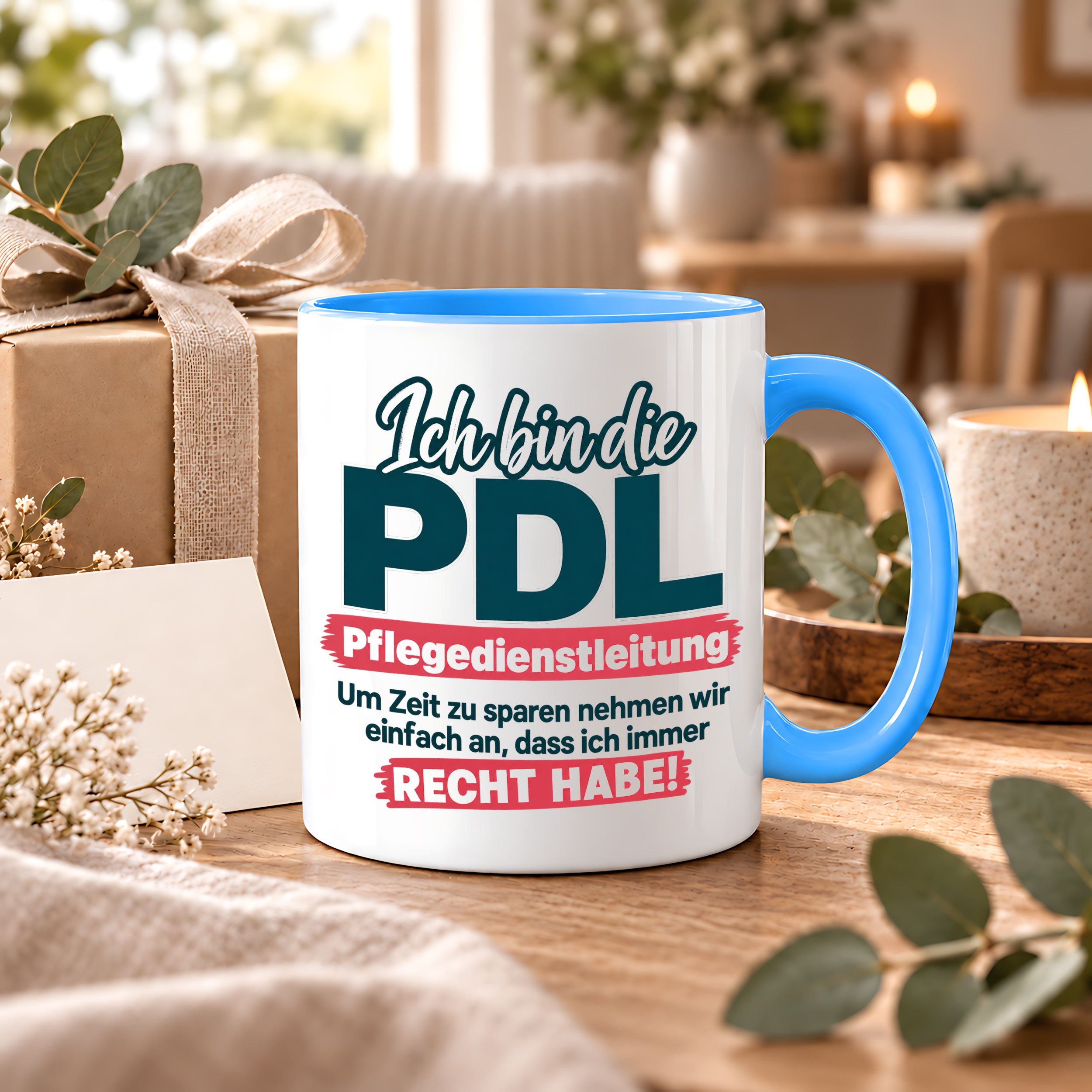 PDL Tasse Pflegedienstleitung Geschenk 330 ml Lustiger Spruch Keramiktasse Pflege Leitung Geburtstag Weihnachten Kollegin