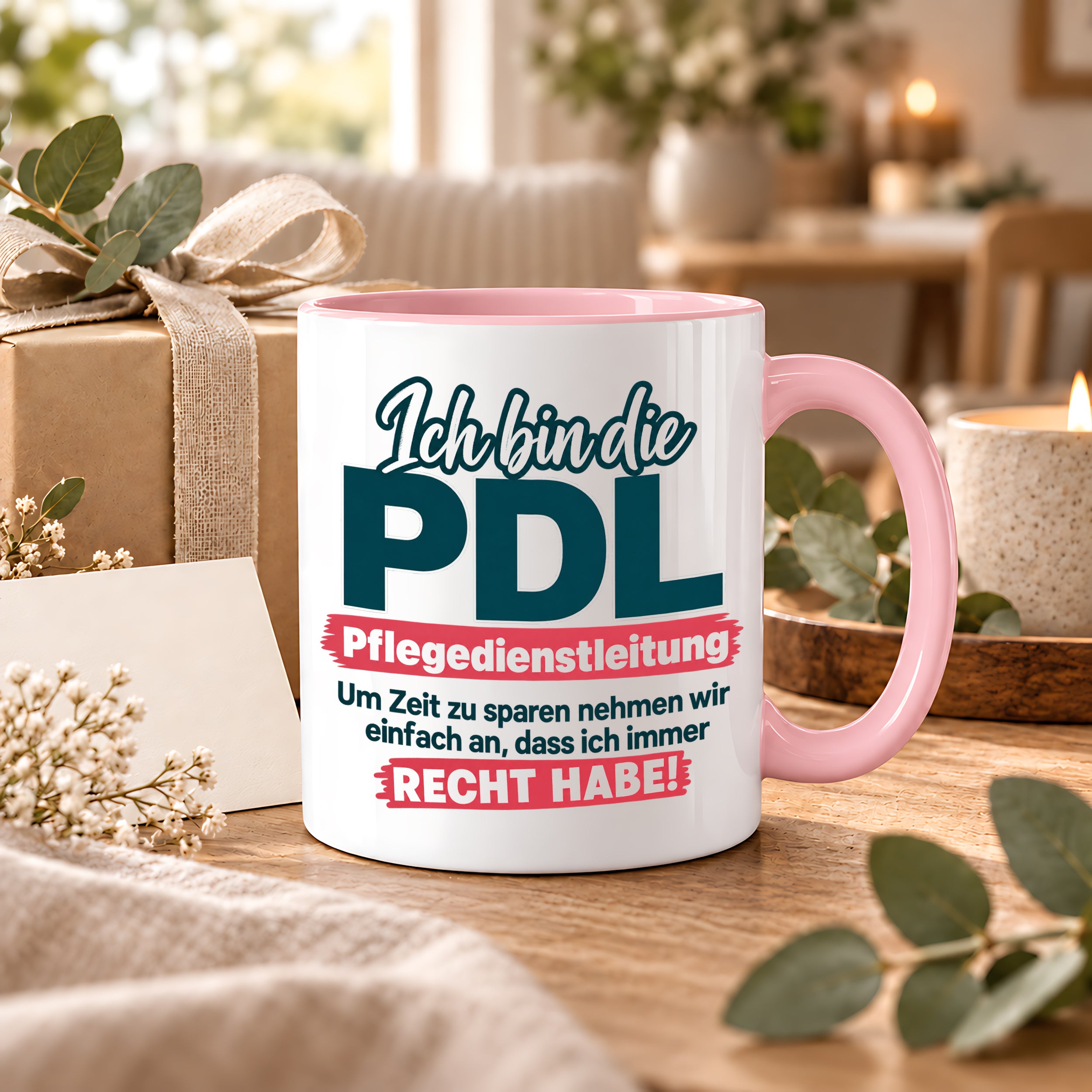 PDL Tasse Pflegedienstleitung Geschenk 330 ml Lustiger Spruch Keramiktasse Pflege Leitung Geburtstag Weihnachten Kollegin