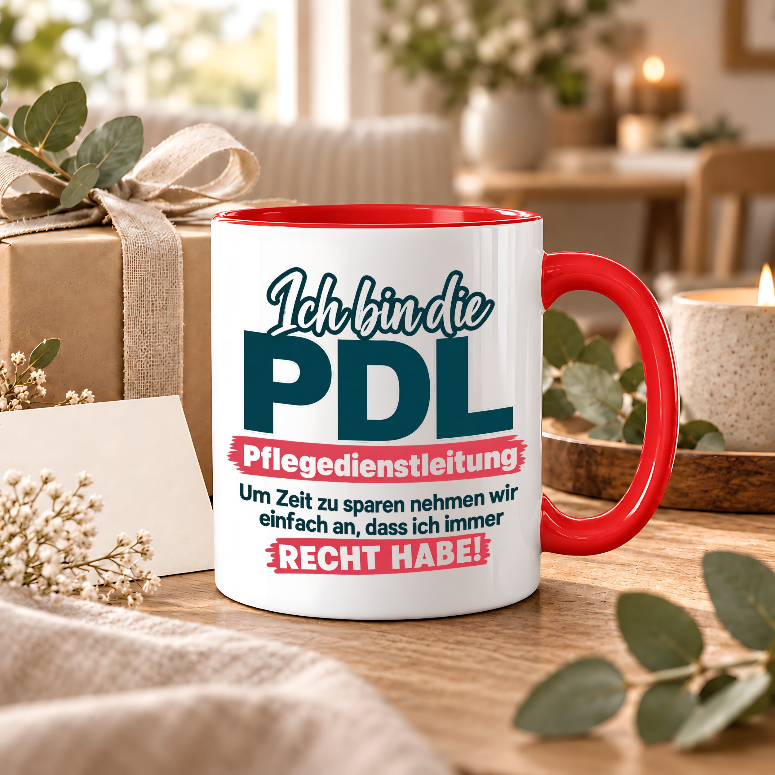 PDL Tasse Pflegedienstleitung Geschenk 330 ml Lustiger Spruch Keramiktasse Pflege Leitung Geburtstag Weihnachten Kollegin