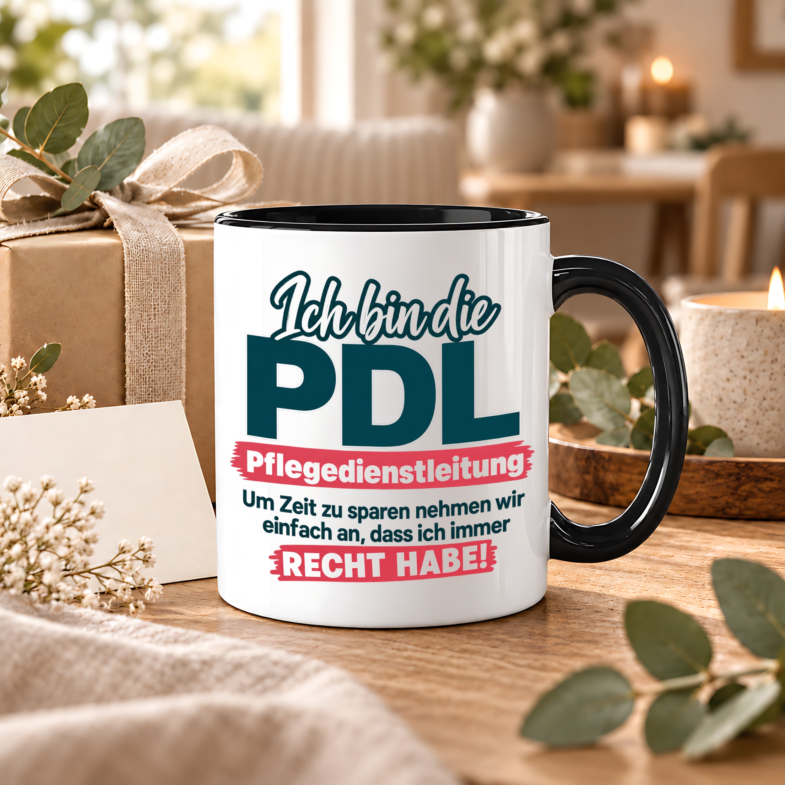 PDL Tasse Pflegedienstleitung Geschenk 330 ml Lustiger Spruch Keramiktasse Pflege Leitung Geburtstag Weihnachten Kollegin