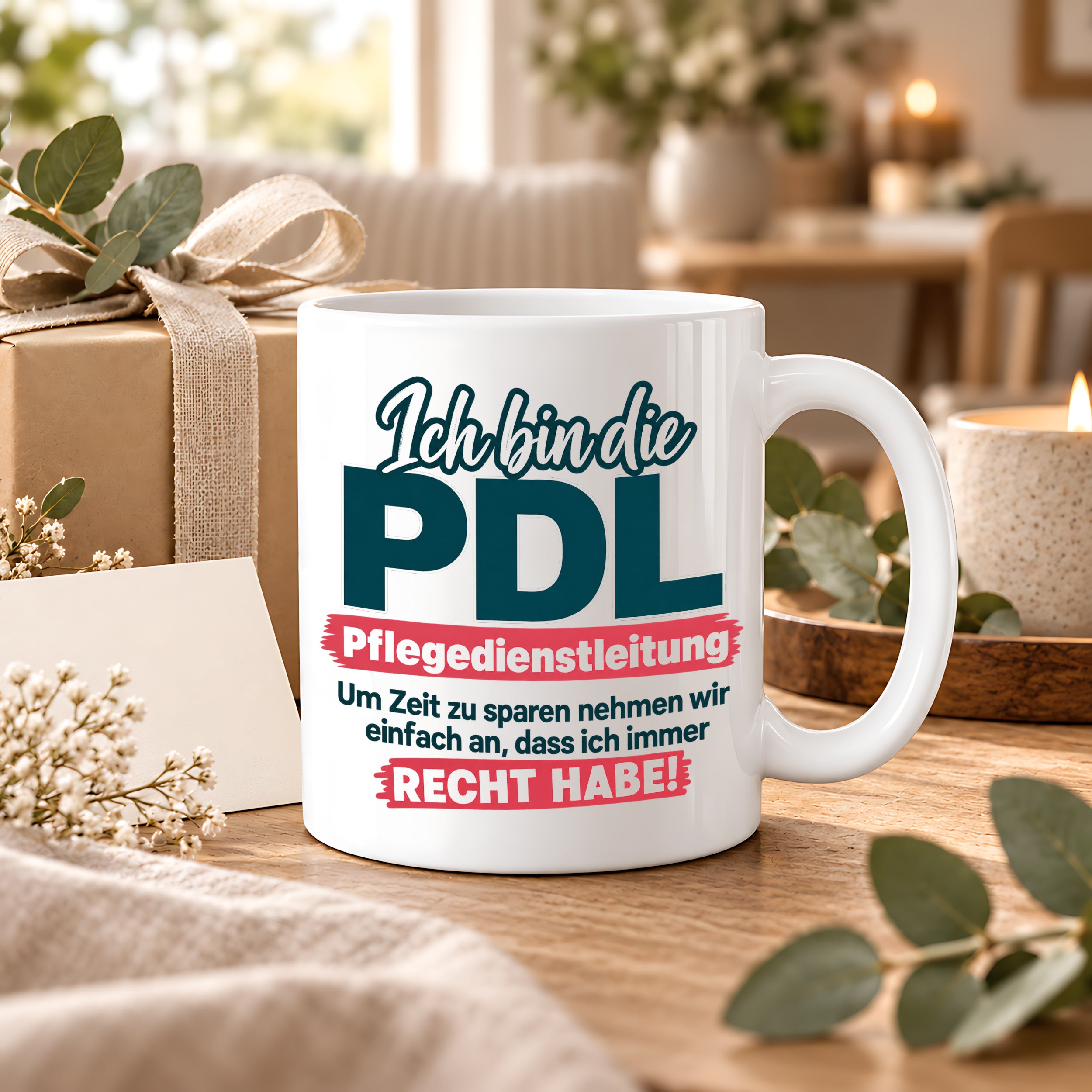 PDL Tasse Pflegedienstleitung Geschenk 330 ml Lustiger Spruch Keramiktasse Pflege Leitung Geburtstag Weihnachten Kollegin