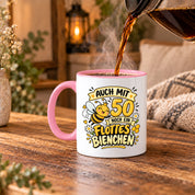 Tasse 50 Geburtstag Flottes Bienchen lustiges Geschenk für Frauen Biene Kaffeetasse Geburtstag Mama Freundin Schwester 330 ml