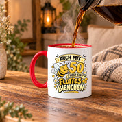 Tasse 50 Geburtstag Flottes Bienchen lustiges Geschenk für Frauen Biene Kaffeetasse Geburtstag Mama Freundin Schwester 330 ml
