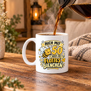 Tasse 50 Geburtstag Flottes Bienchen lustiges Geschenk für Frauen Biene Kaffeetasse Geburtstag Mama Freundin Schwester 330 ml