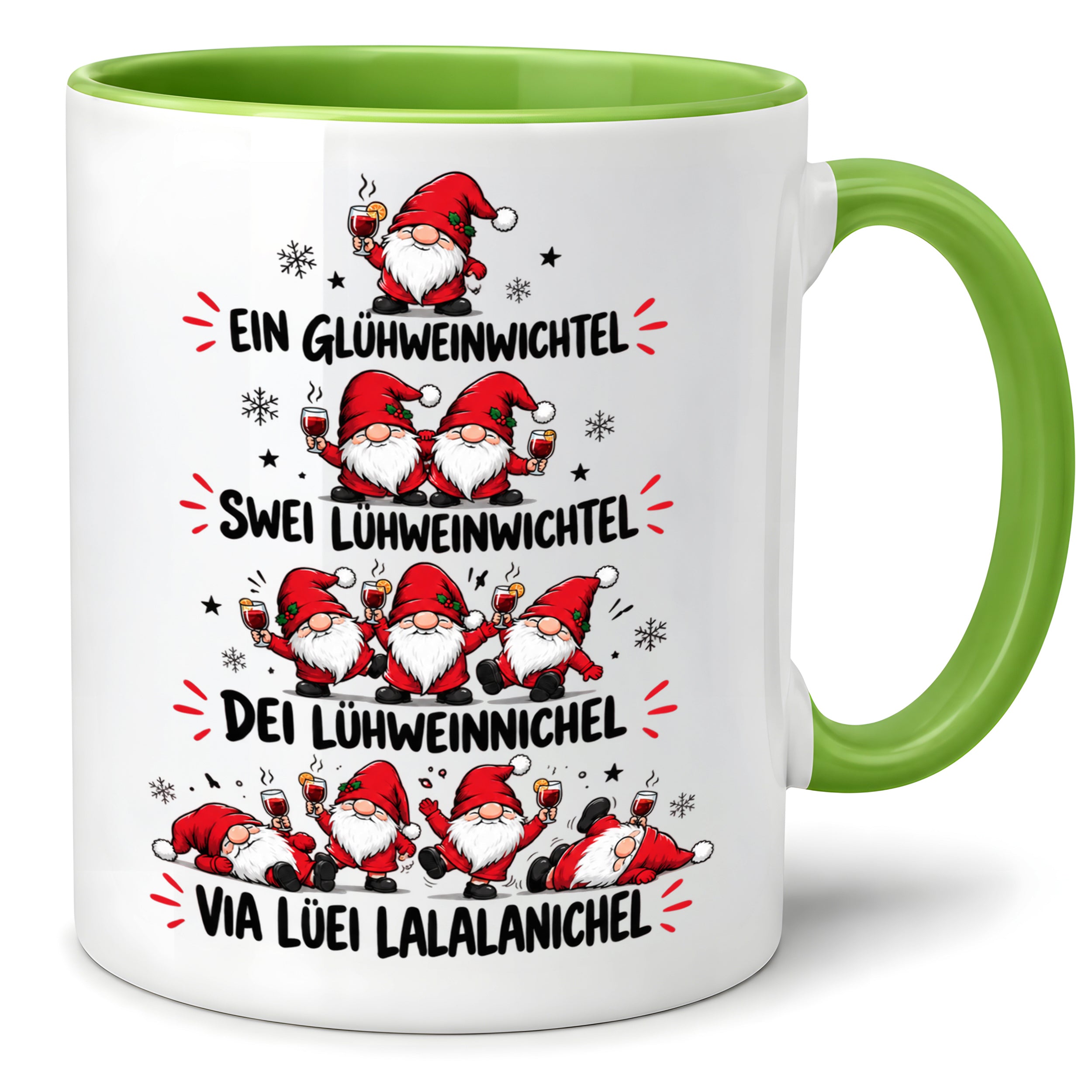 Glühweinwichtel Tasse lustiger Weihnachts Spruch 330 ml Keramiktasse Wichtel Geschenk Weihnachten Advent Glühwein Humor