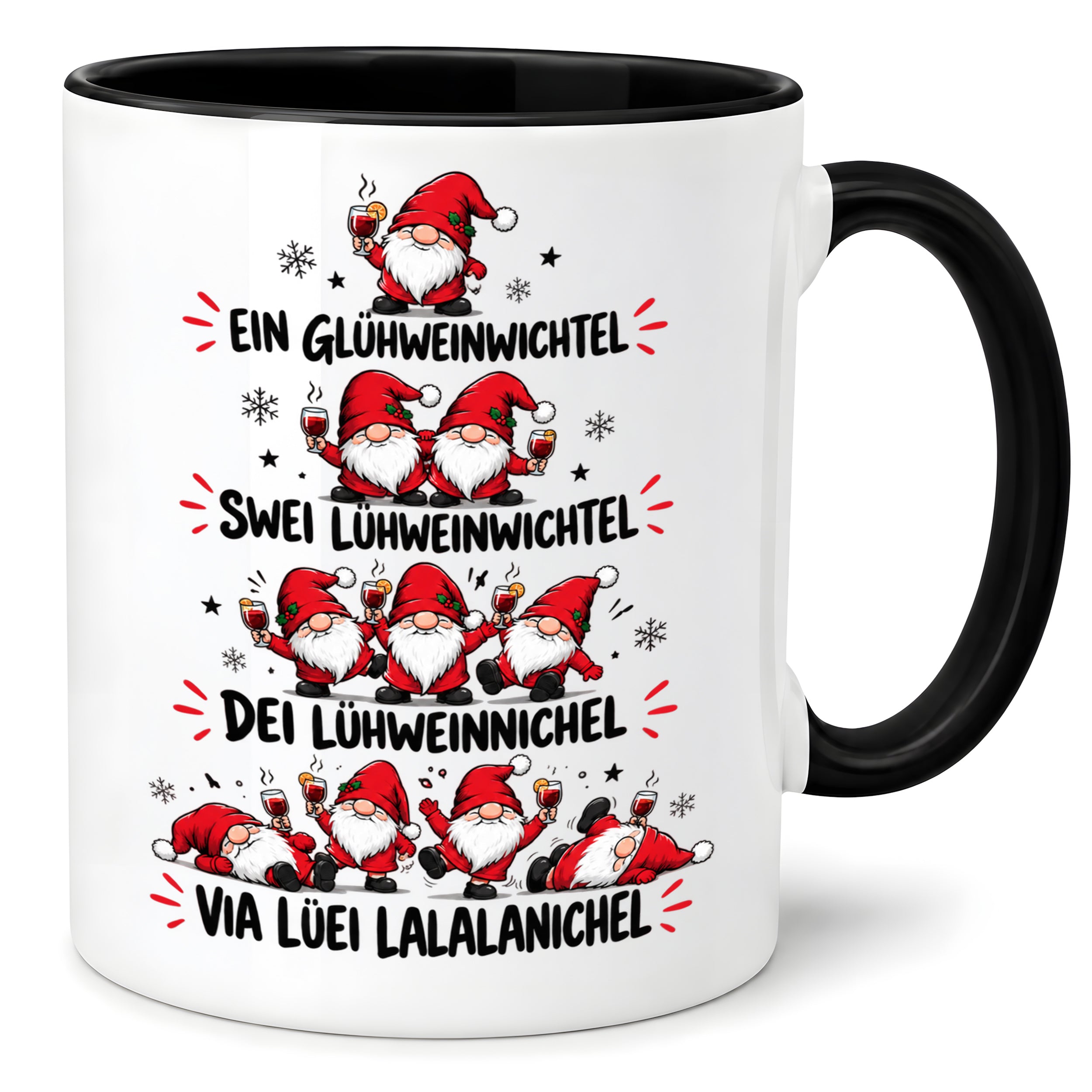 Glühweinwichtel Tasse lustiger Weihnachts Spruch 330 ml Keramiktasse Wichtel Geschenk Weihnachten Advent Glühwein Humor