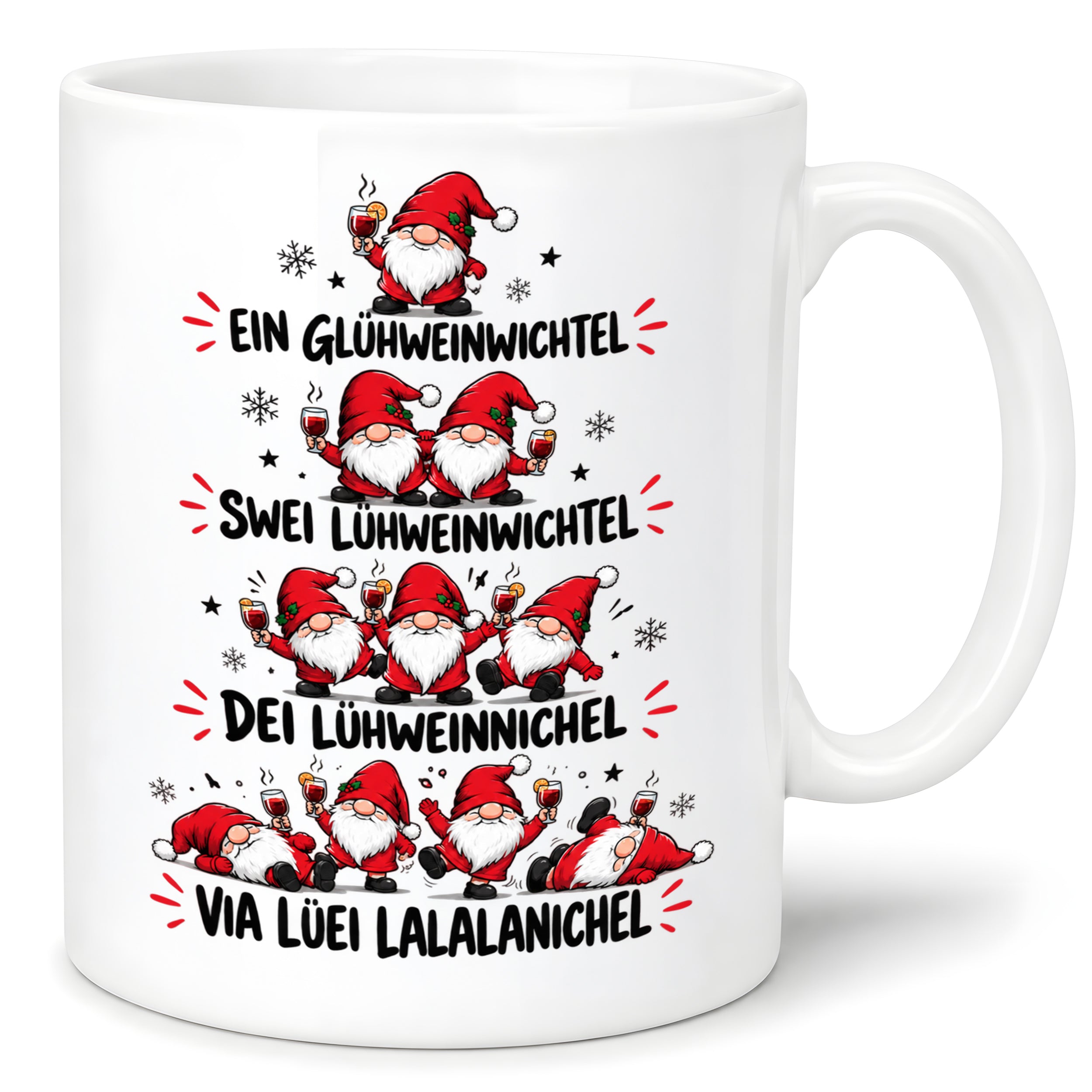 Glühweinwichtel Tasse lustiger Weihnachts Spruch 330 ml Keramiktasse Wichtel Geschenk Weihnachten Advent Glühwein Humor