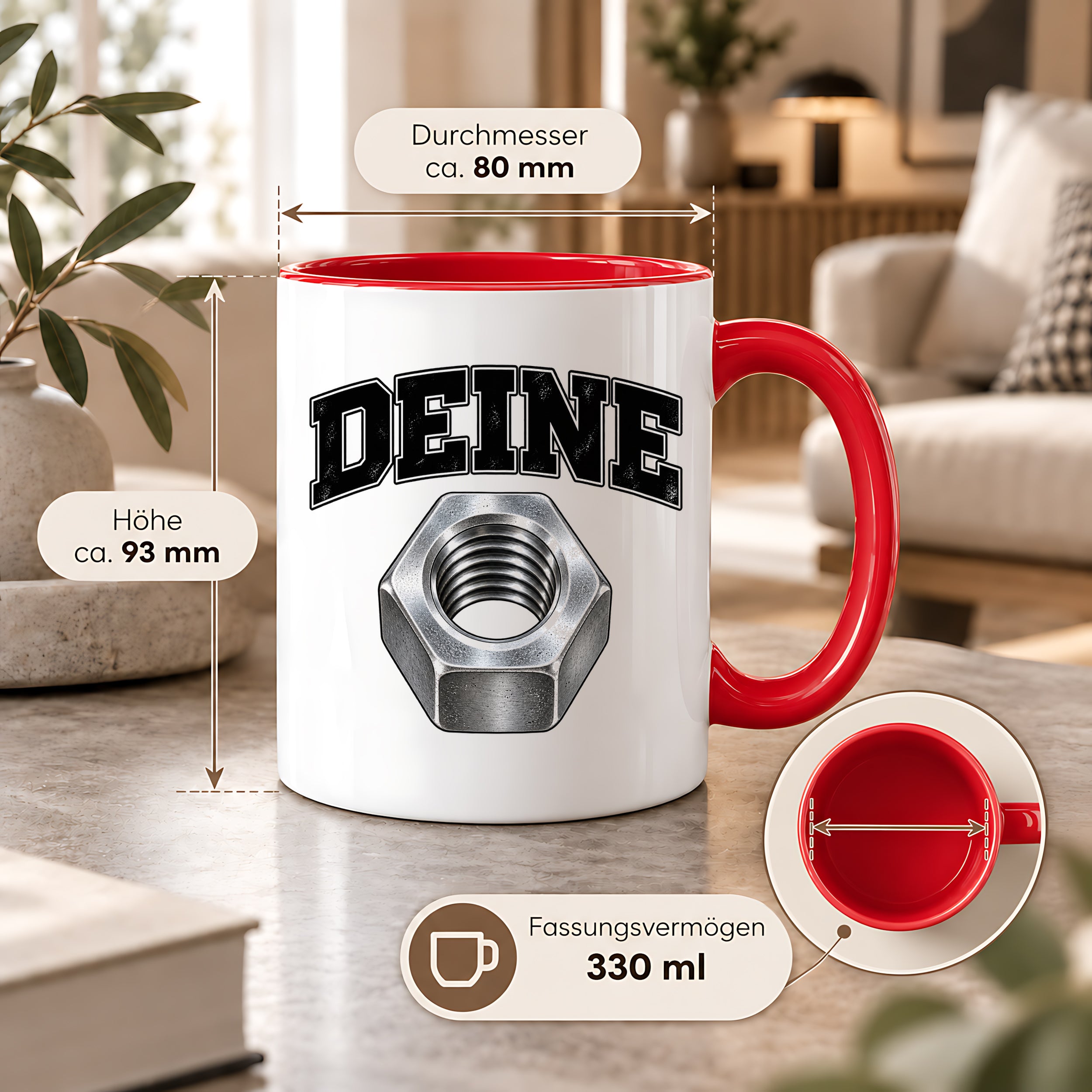 Tasse Deine Mutter Kfz Mechaniker Humor lustige Werkstatt Kaffeetasse Geschenk für Schrauber Automechaniker Kollegen Geburtstag Weihnachten 330 ml