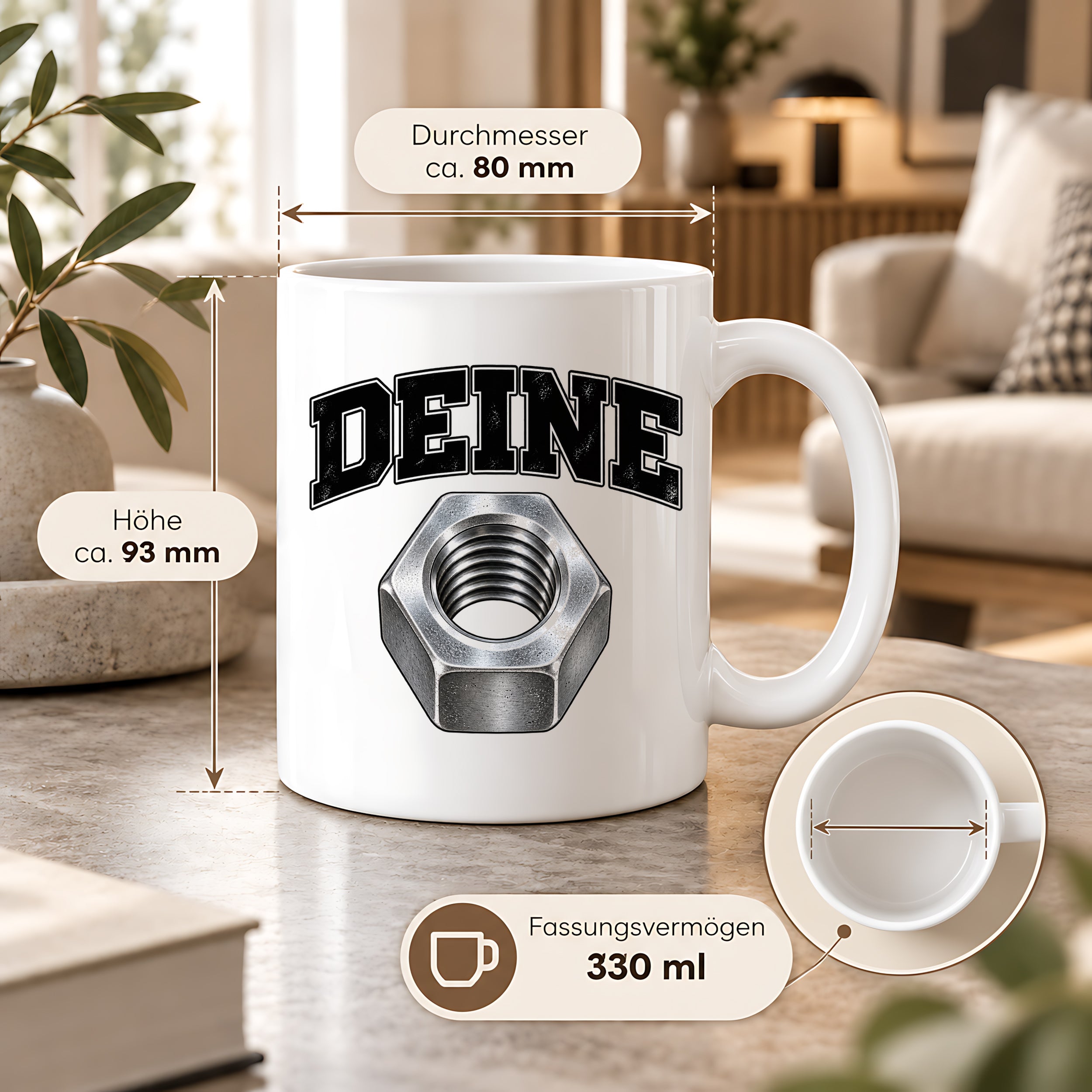 Tasse Deine Mutter Kfz Mechaniker Humor lustige Werkstatt Kaffeetasse Geschenk für Schrauber Automechaniker Kollegen Geburtstag Weihnachten 330 ml