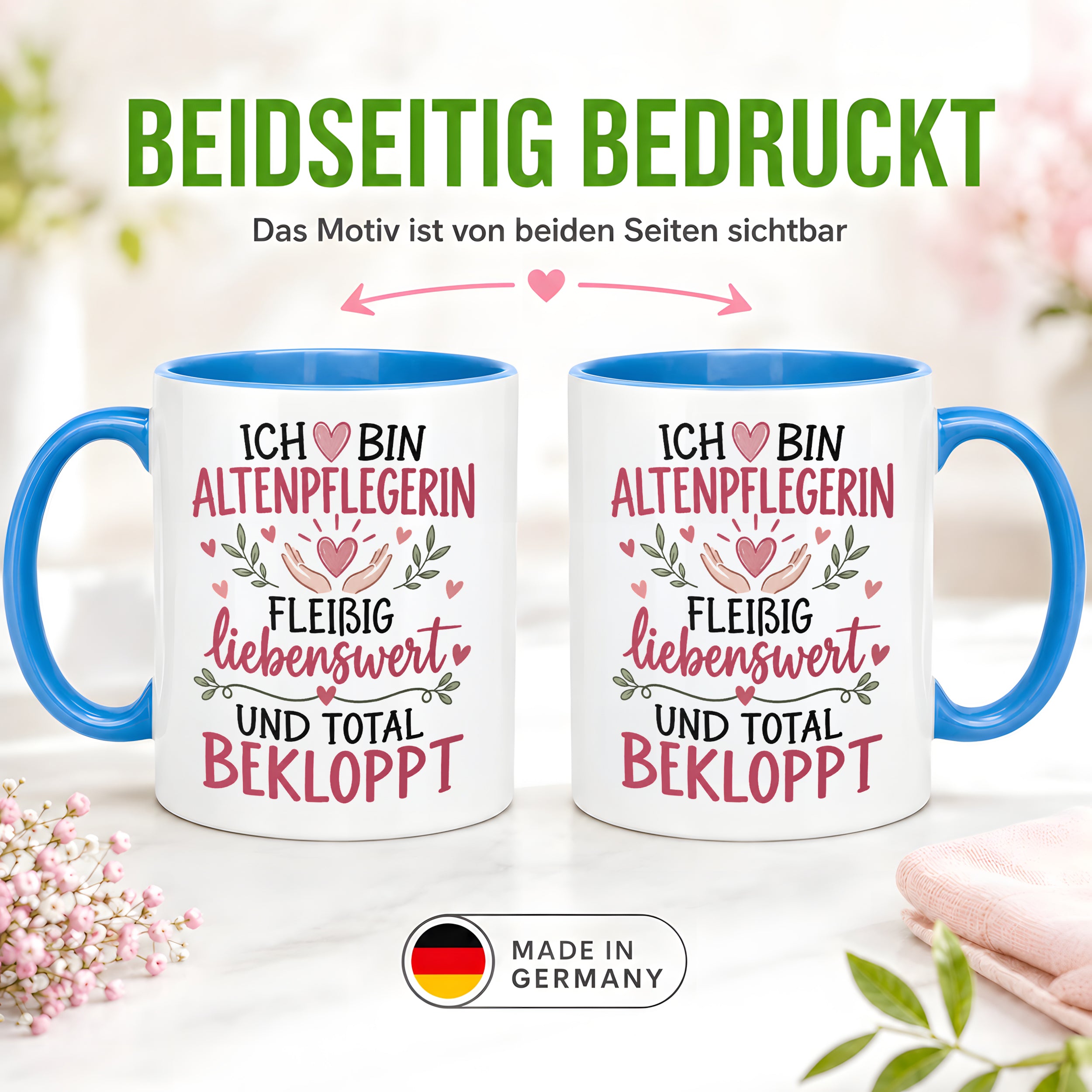 Altenpflegerin Tasse Geschenk 330 ml lustiger Spruch Pflege Altenpflege Geburtstag Weihnachten Kollegin