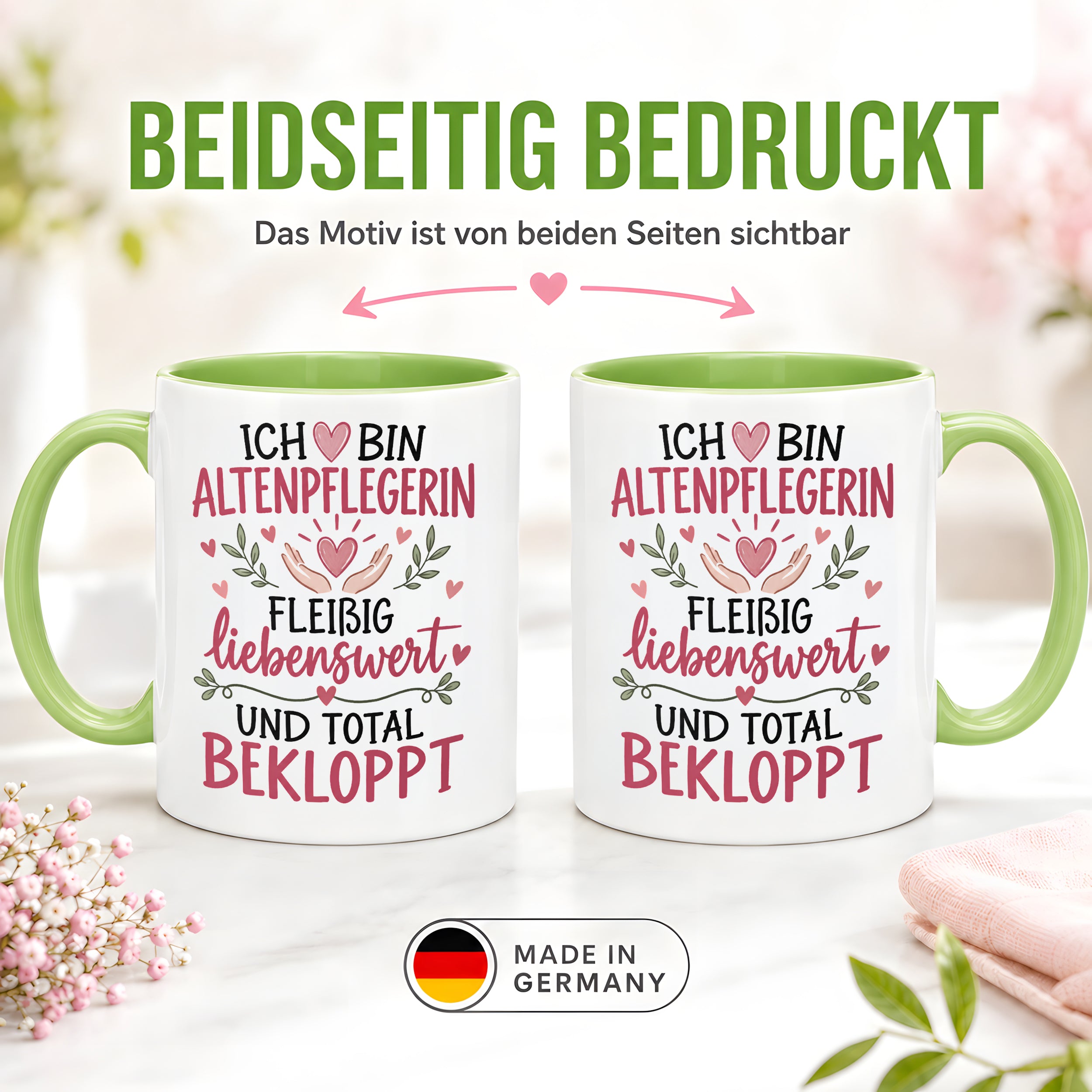 Altenpflegerin Tasse Geschenk 330 ml lustiger Spruch Pflege Altenpflege Geburtstag Weihnachten Kollegin