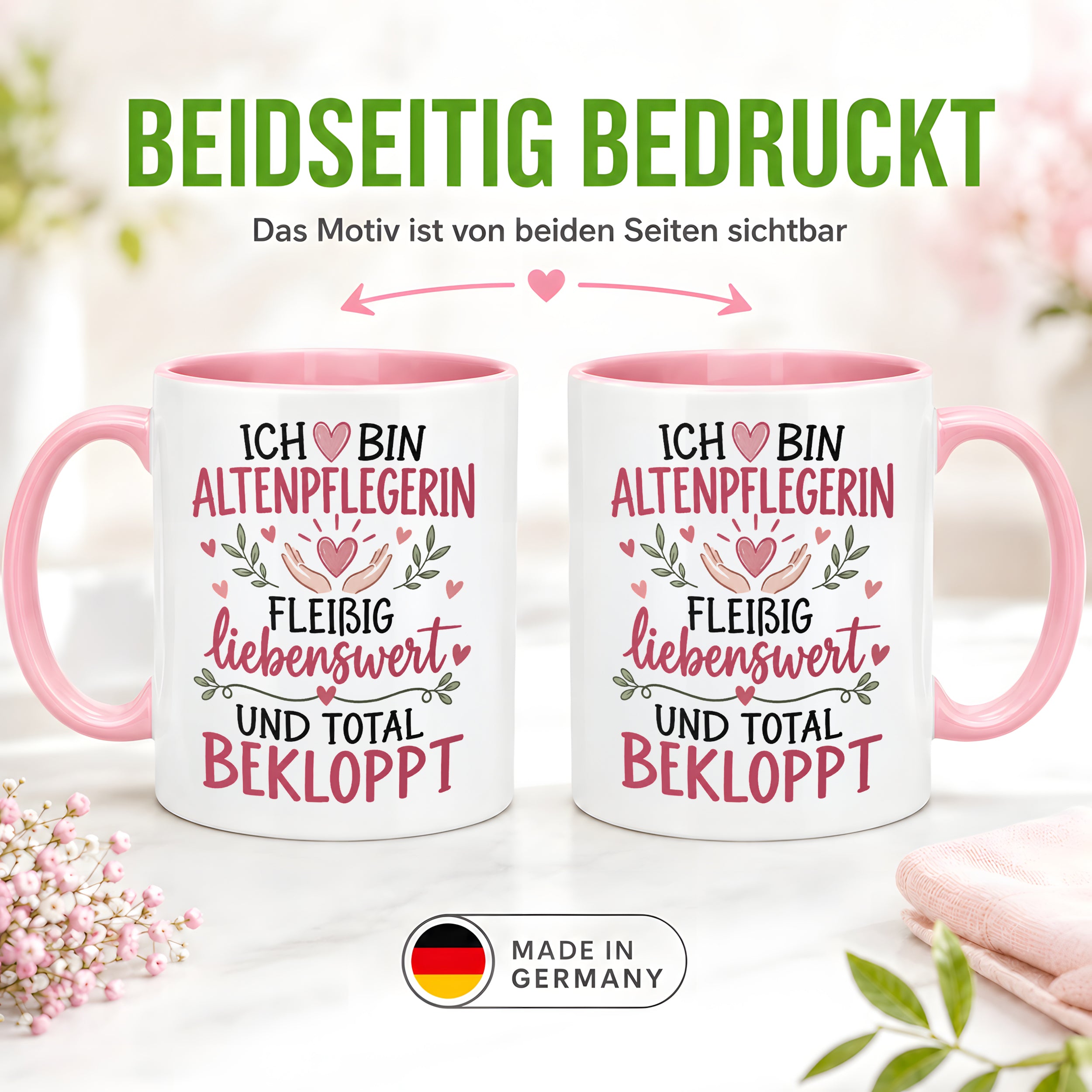Altenpflegerin Tasse Geschenk 330 ml lustiger Spruch Pflege Altenpflege Geburtstag Weihnachten Kollegin