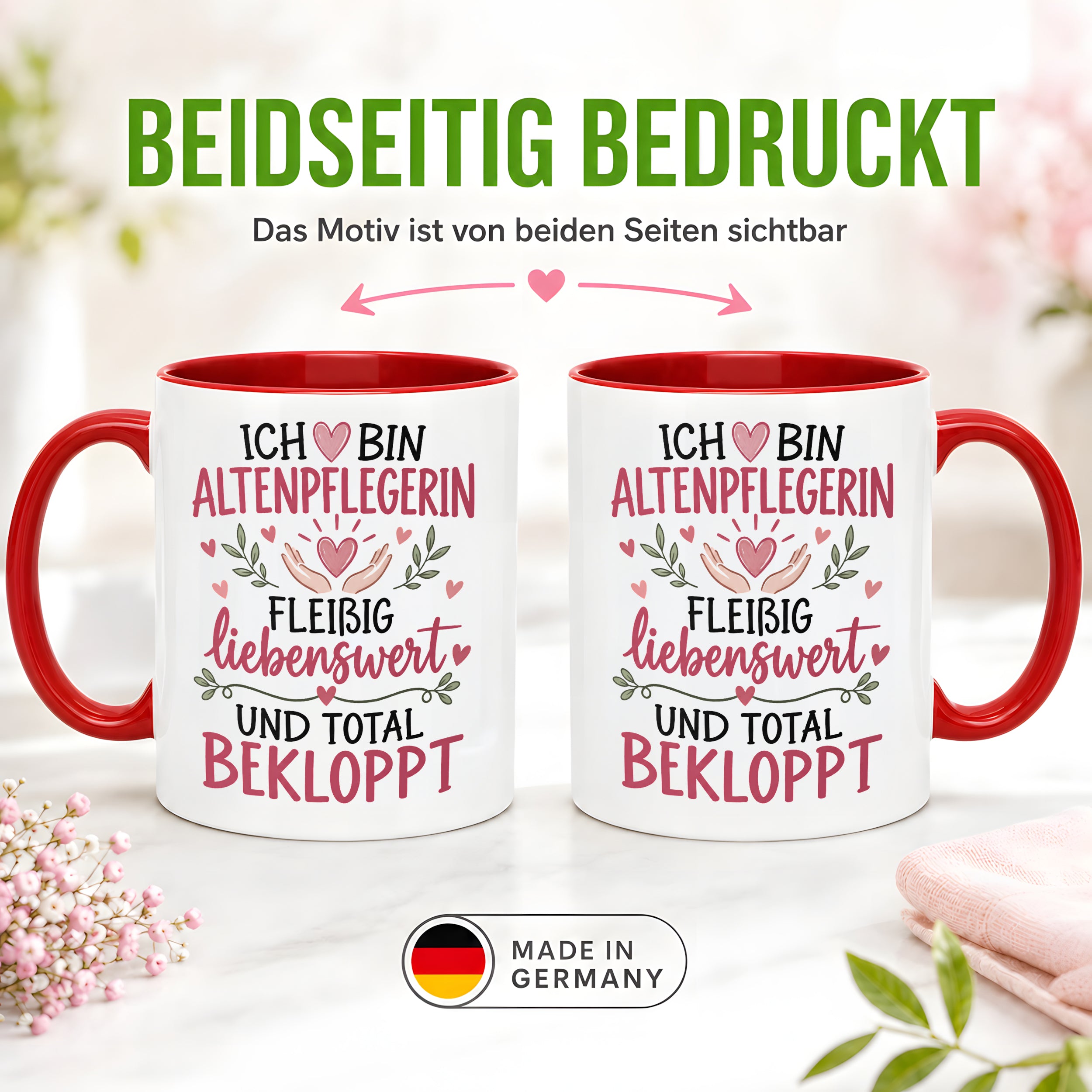 Altenpflegerin Tasse Geschenk 330 ml lustiger Spruch Pflege Altenpflege Geburtstag Weihnachten Kollegin
