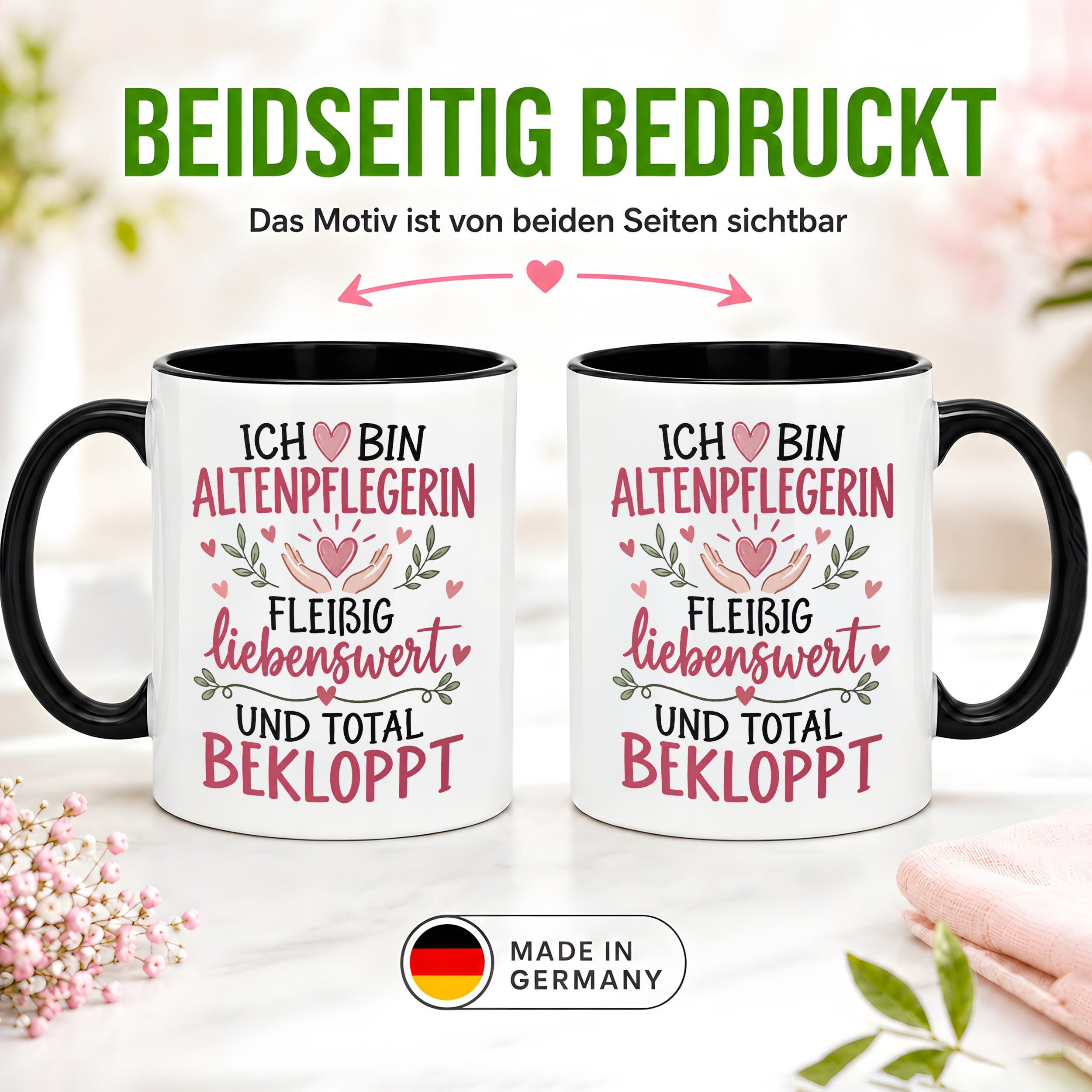 Altenpflegerin Tasse Geschenk 330 ml lustiger Spruch Pflege Altenpflege Geburtstag Weihnachten Kollegin