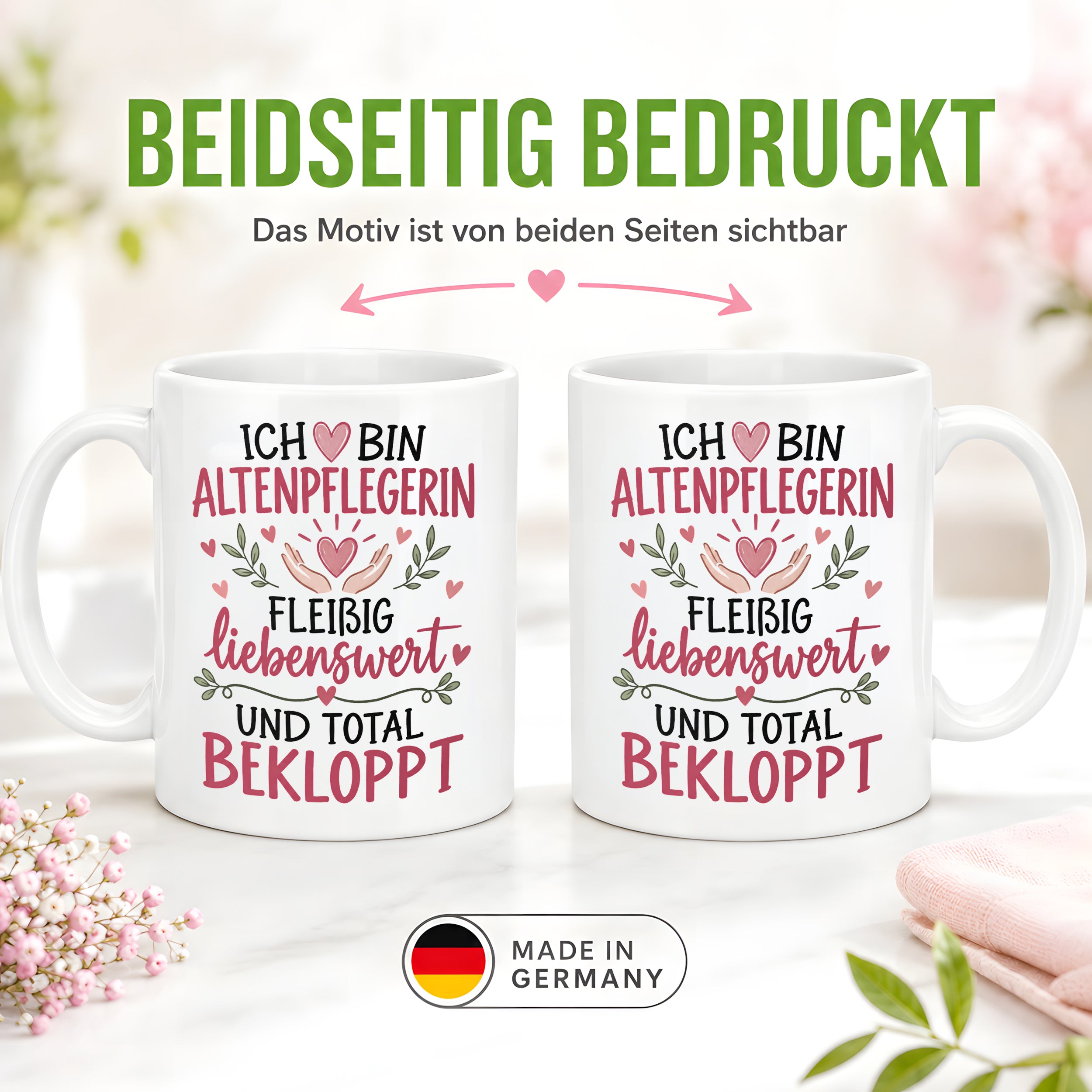 Altenpflegerin Tasse Geschenk 330 ml lustiger Spruch Pflege Altenpflege Geburtstag Weihnachten Kollegin