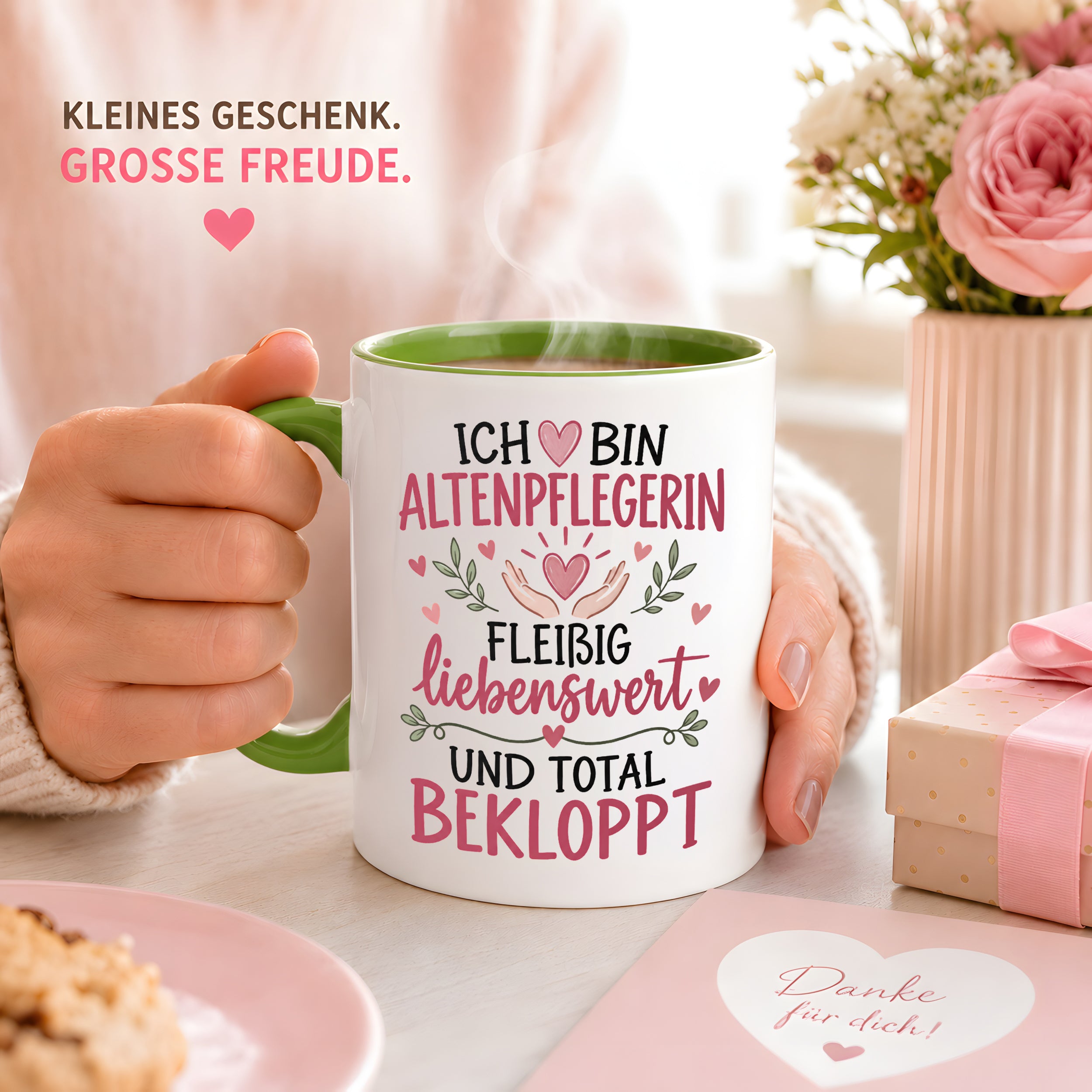 Altenpflegerin Tasse Geschenk 330 ml lustiger Spruch Pflege Altenpflege Geburtstag Weihnachten Kollegin