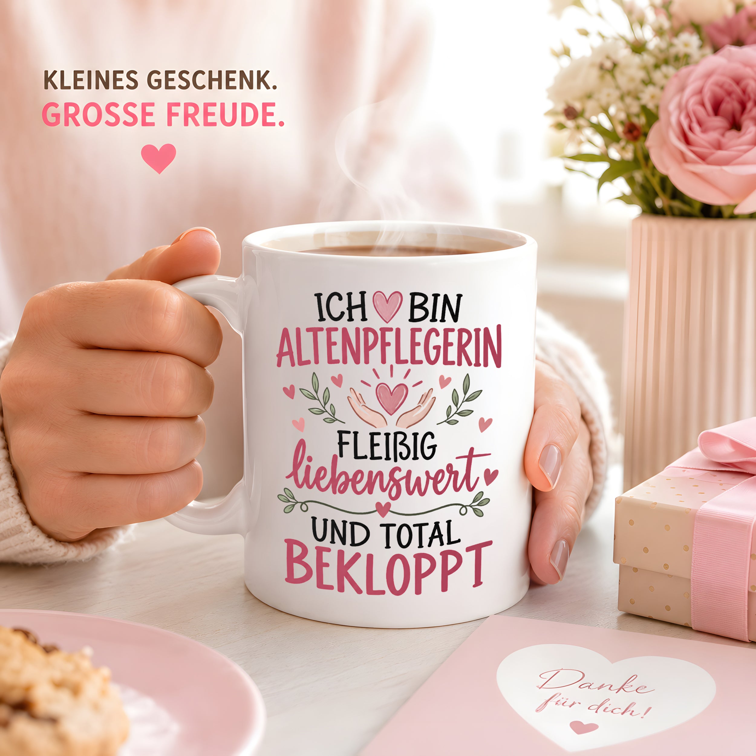 Altenpflegerin Tasse Geschenk 330 ml lustiger Spruch Pflege Altenpflege Geburtstag Weihnachten Kollegin