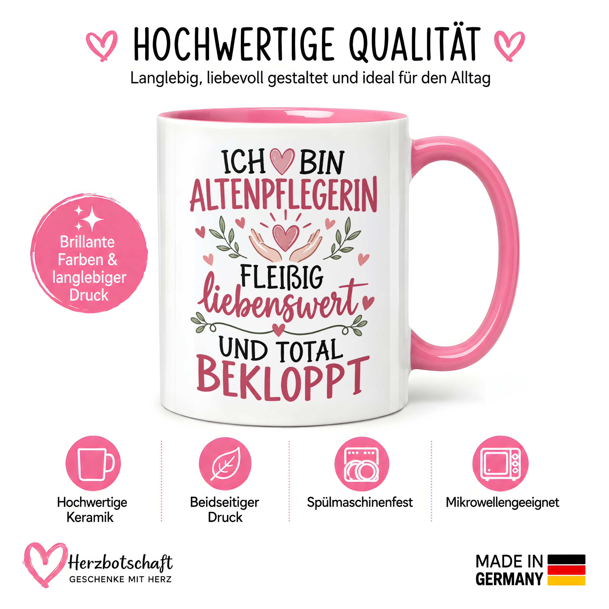 Altenpflegerin Tasse Geschenk 330 ml lustiger Spruch Pflege Altenpflege Geburtstag Weihnachten Kollegin