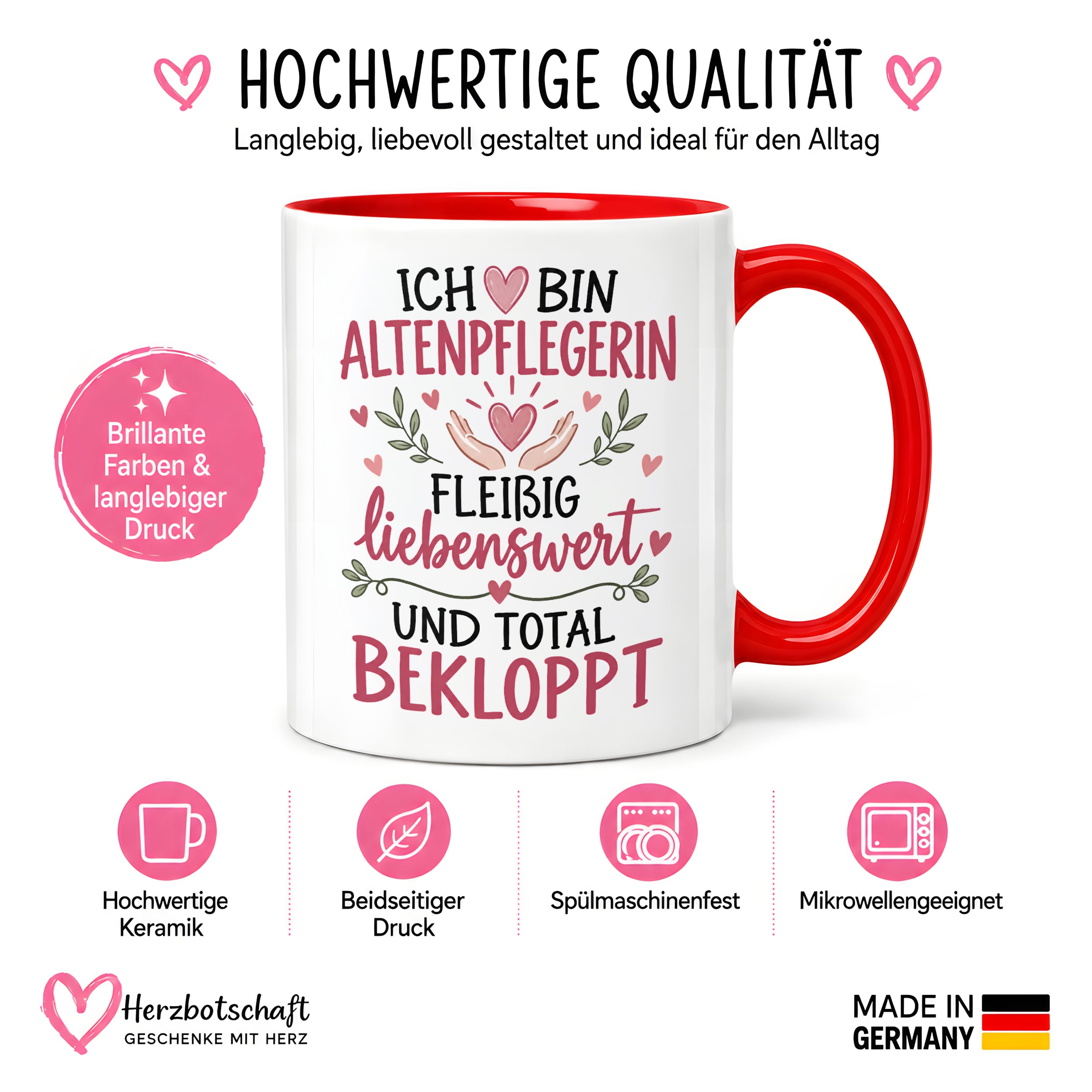 Altenpflegerin Tasse Geschenk 330 ml lustiger Spruch Pflege Altenpflege Geburtstag Weihnachten Kollegin