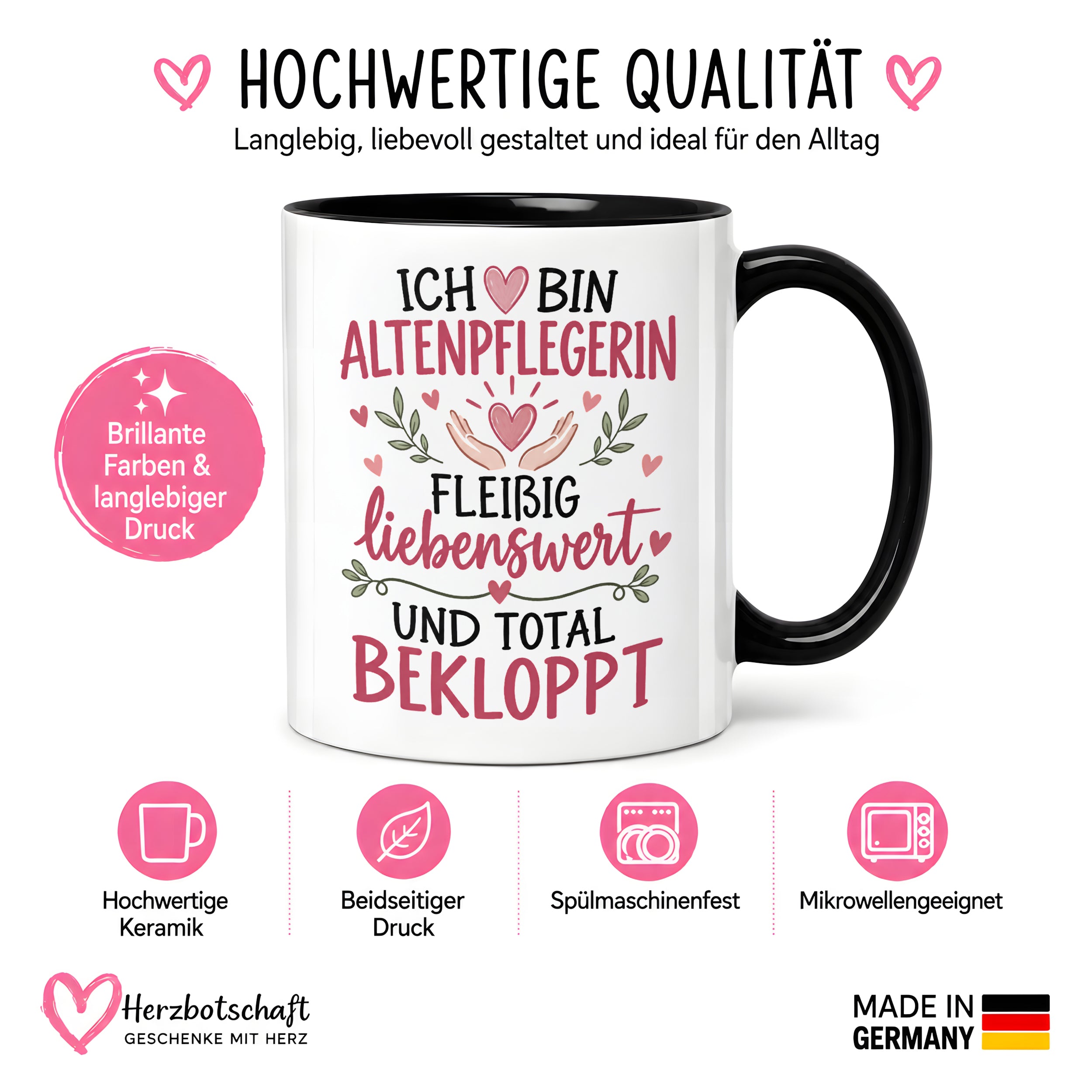 Altenpflegerin Tasse Geschenk 330 ml lustiger Spruch Pflege Altenpflege Geburtstag Weihnachten Kollegin