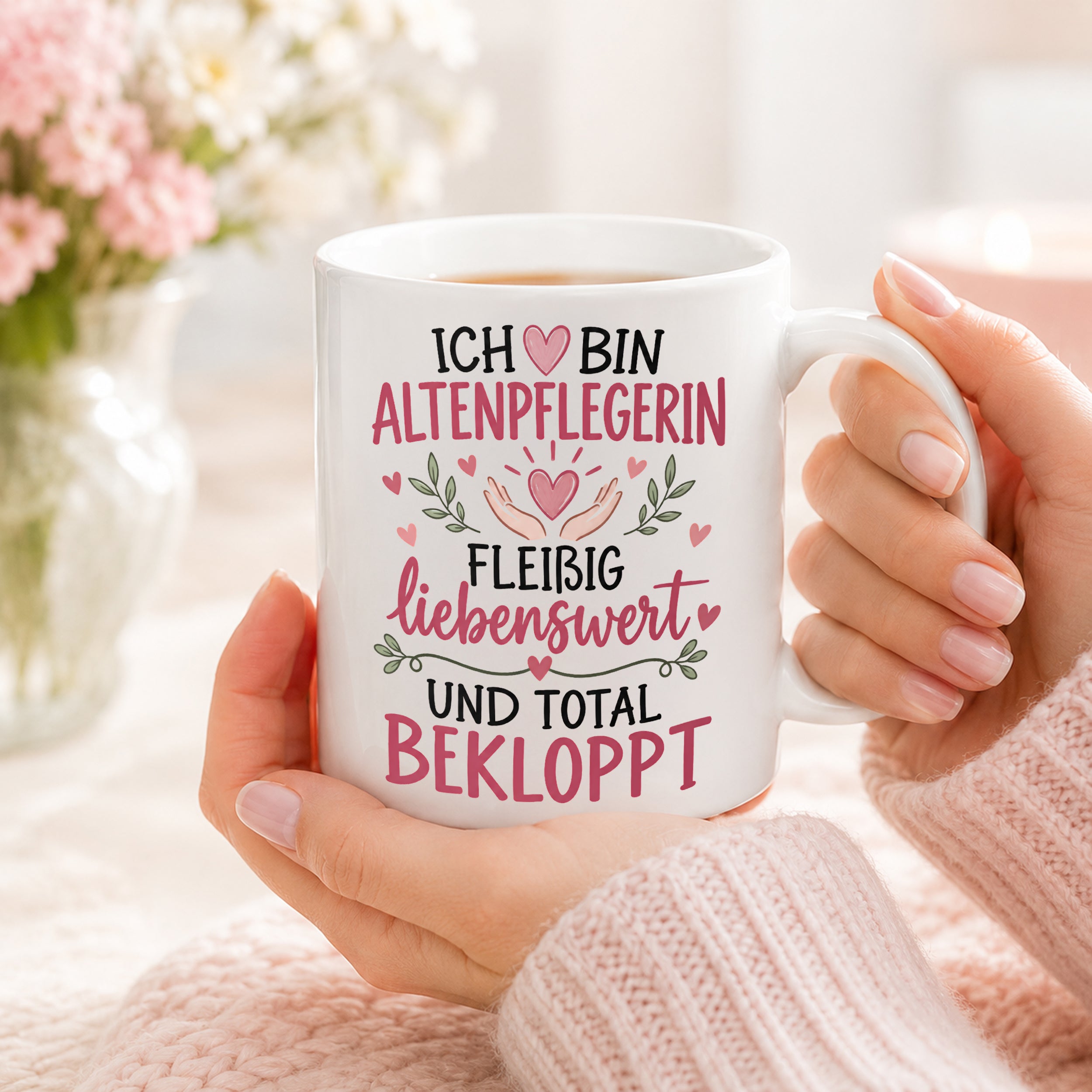 Altenpflegerin Tasse Geschenk 330 ml lustiger Spruch Pflege Altenpflege Geburtstag Weihnachten Kollegin