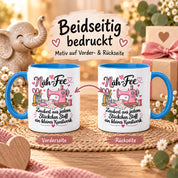 Näh-Fee Tasse Nähen Geschenk 330 ml Keramiktasse für Näherin Schneiderin Hobby Nähen Geburtstag Weihnachten
