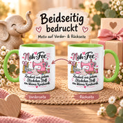 Näh-Fee Tasse Nähen Geschenk 330 ml Keramiktasse für Näherin Schneiderin Hobby Nähen Geburtstag Weihnachten