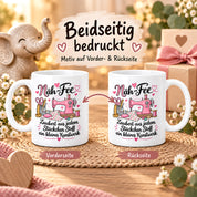 Näh-Fee Tasse Nähen Geschenk 330 ml Keramiktasse für Näherin Schneiderin Hobby Nähen Geburtstag Weihnachten