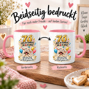 Tasse 70 Geburtstag Ach du Schreck lustiger Spruch Hund Geschenk für Frauen Männer Geburtstagsparty Kaffeetasse 330 ml