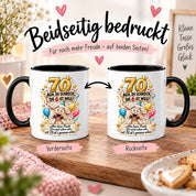 Tasse 70 Geburtstag Ach du Schreck lustiger Spruch Hund Geschenk für Frauen Männer Geburtstagsparty Kaffeetasse 330 ml