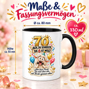Tasse 70 Geburtstag Ach du Schreck lustiger Spruch Hund Geschenk für Frauen Männer Geburtstagsparty Kaffeetasse 330 ml