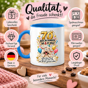 Tasse 70 Geburtstag Ach du Schreck lustiger Spruch Hund Geschenk für Frauen Männer Geburtstagsparty Kaffeetasse 330 ml