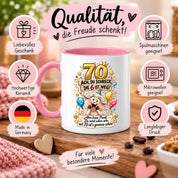 Tasse 70 Geburtstag Ach du Schreck lustiger Spruch Hund Geschenk für Frauen Männer Geburtstagsparty Kaffeetasse 330 ml