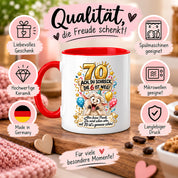 Tasse 70 Geburtstag Ach du Schreck lustiger Spruch Hund Geschenk für Frauen Männer Geburtstagsparty Kaffeetasse 330 ml