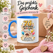 Tasse 70 Geburtstag Ach du Schreck lustiger Spruch Hund Geschenk für Frauen Männer Geburtstagsparty Kaffeetasse 330 ml