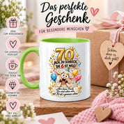 Tasse 70 Geburtstag Ach du Schreck lustiger Spruch Hund Geschenk für Frauen Männer Geburtstagsparty Kaffeetasse 330 ml