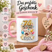 Tasse 70 Geburtstag Ach du Schreck lustiger Spruch Hund Geschenk für Frauen Männer Geburtstagsparty Kaffeetasse 330 ml