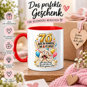 Tasse 70 Geburtstag Ach du Schreck lustiger Spruch Hund Geschenk für Frauen Männer Geburtstagsparty Kaffeetasse 330 ml