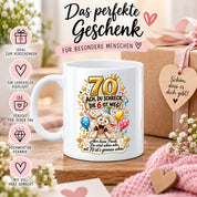 Tasse 70 Geburtstag Ach du Schreck lustiger Spruch Hund Geschenk für Frauen Männer Geburtstagsparty Kaffeetasse 330 ml