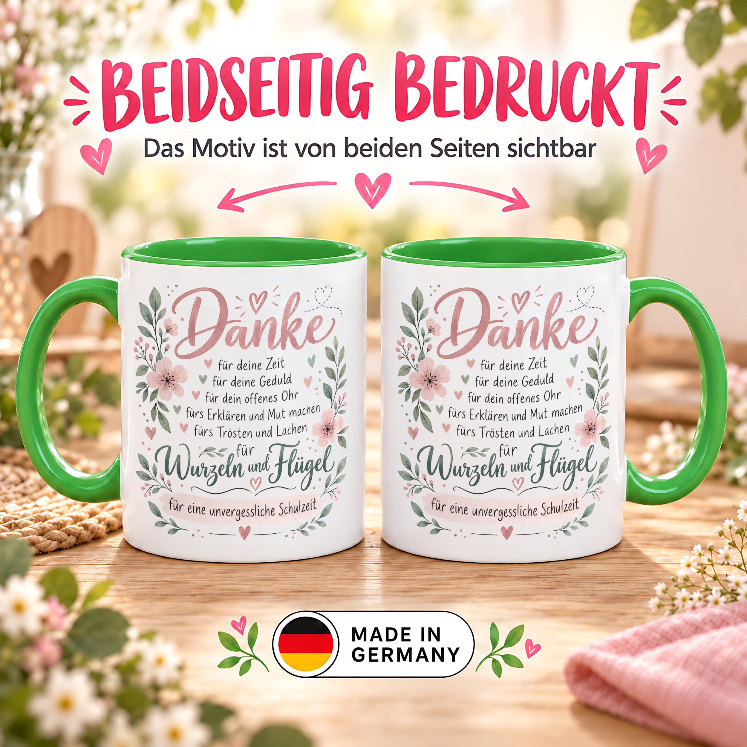 Danke Lehrerin Lehrer Tasse 330 ml Abschiedsgeschenk Schule Schuljahresende Dankeschön Keramiktasse mit Spruch