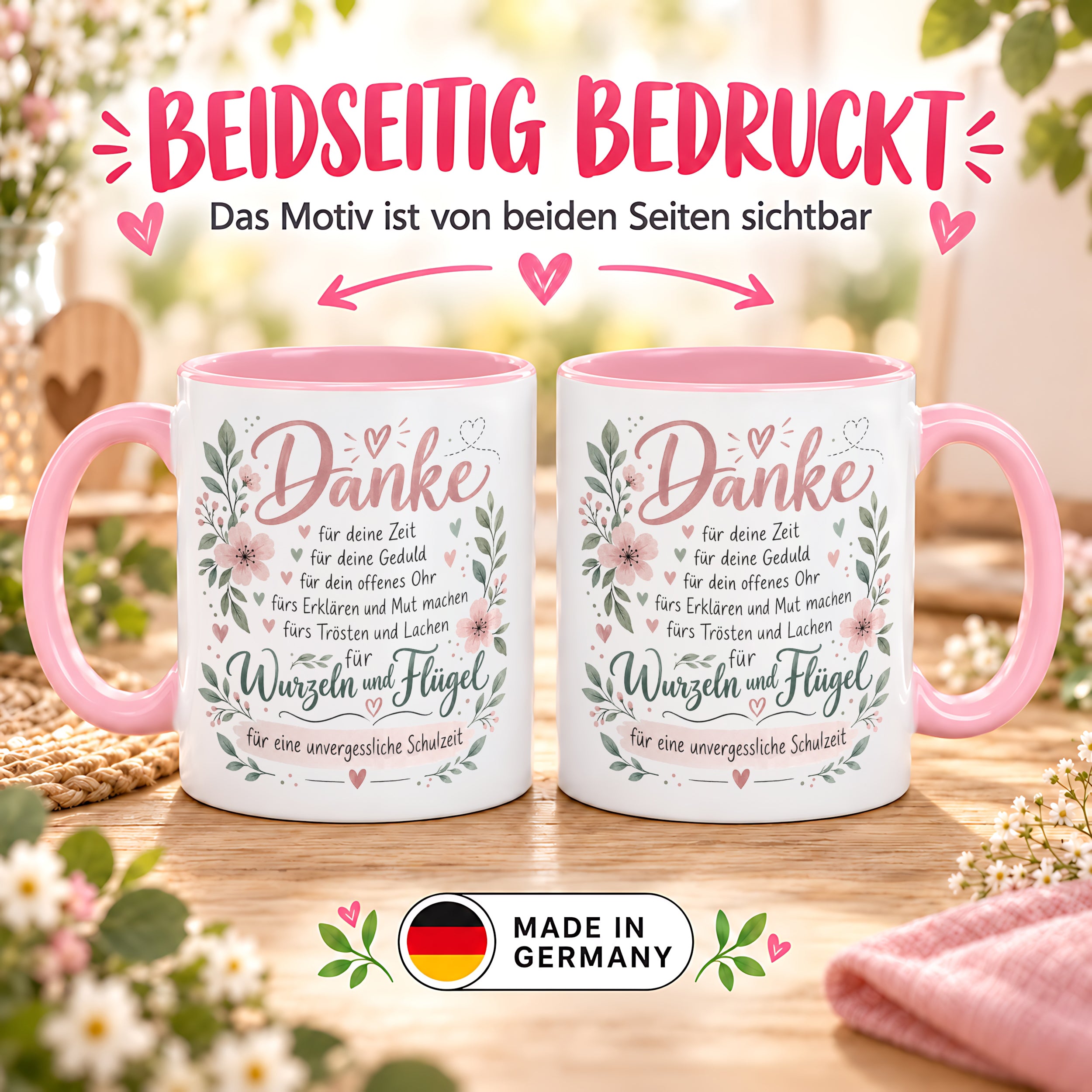 Danke Lehrerin Lehrer Tasse 330 ml Abschiedsgeschenk Schule Schuljahresende Dankeschön Keramiktasse mit Spruch