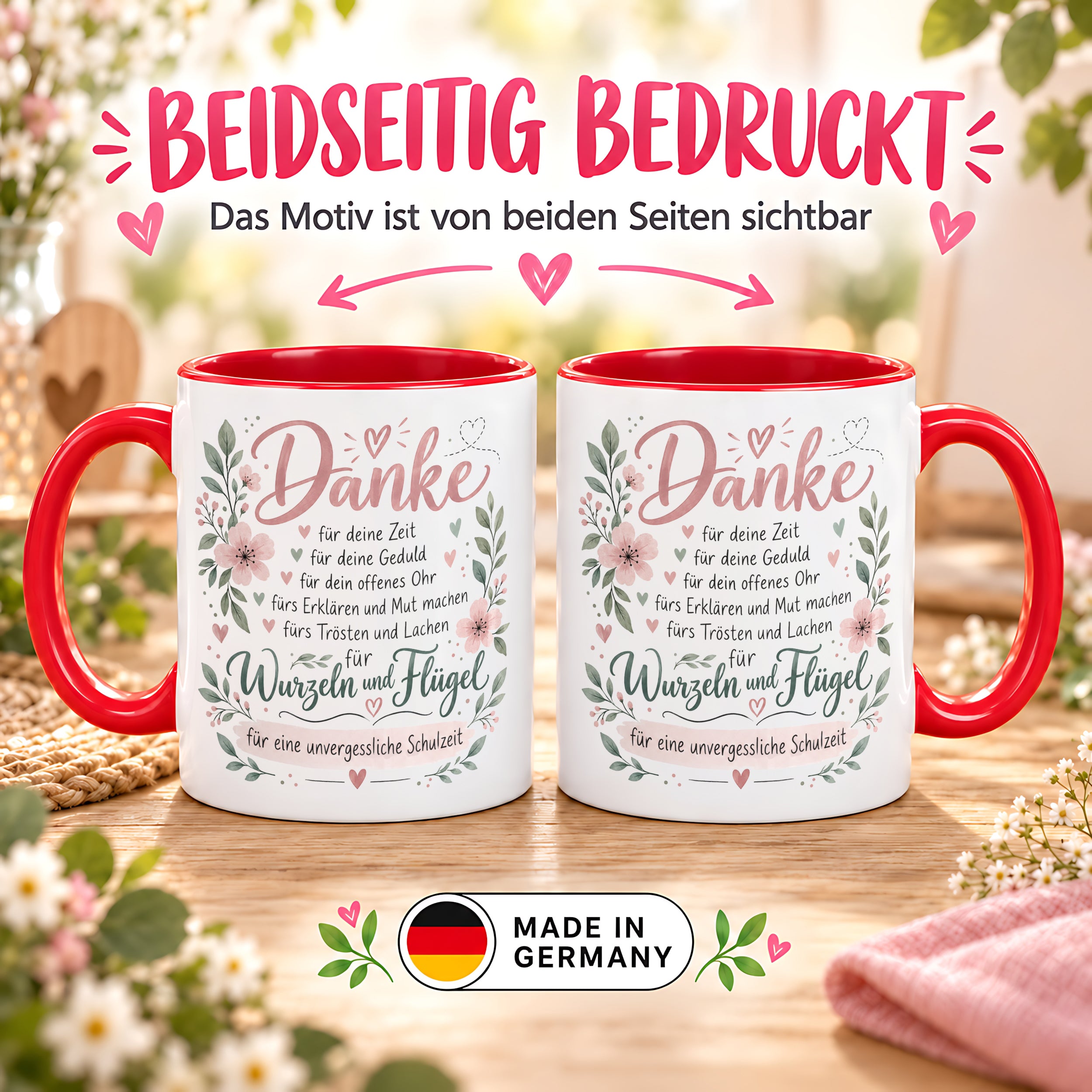 Danke Lehrerin Lehrer Tasse 330 ml Abschiedsgeschenk Schule Schuljahresende Dankeschön Keramiktasse mit Spruch