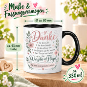 Danke Lehrerin Lehrer Tasse 330 ml Abschiedsgeschenk Schule Schuljahresende Dankeschön Keramiktasse mit Spruch