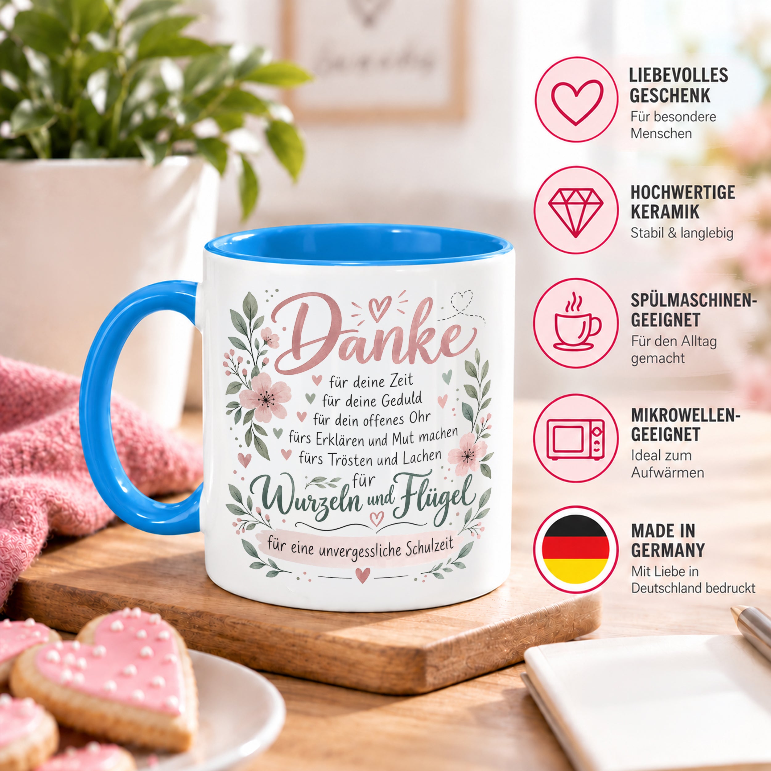 Danke Lehrerin Lehrer Tasse 330 ml Abschiedsgeschenk Schule Schuljahresende Dankeschön Keramiktasse mit Spruch