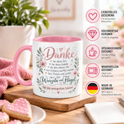 Danke Lehrerin Lehrer Tasse 330 ml Abschiedsgeschenk Schule Schuljahresende Dankeschön Keramiktasse mit Spruch